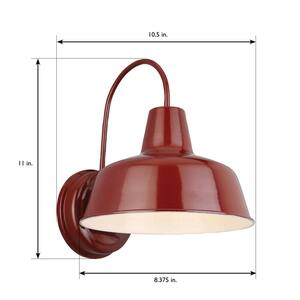 Mason 1-Light Rustic Red Outdoor Wall Light Sconce