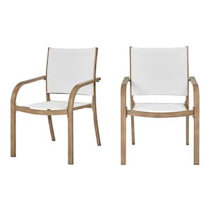 Mix and Match Metal Sling Outdoor Chairs, White (2-Pack)
