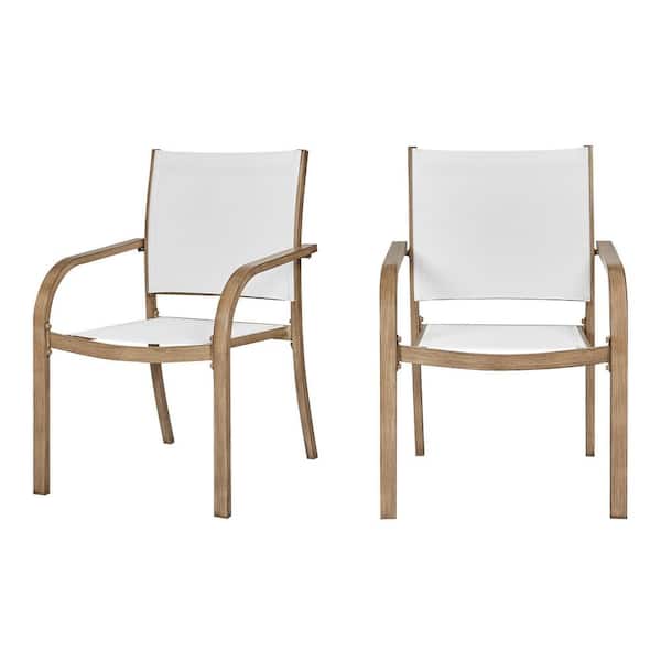 StyleWell Mix and Match Metal Sling Outdoor Chairs, White (2-Pack)