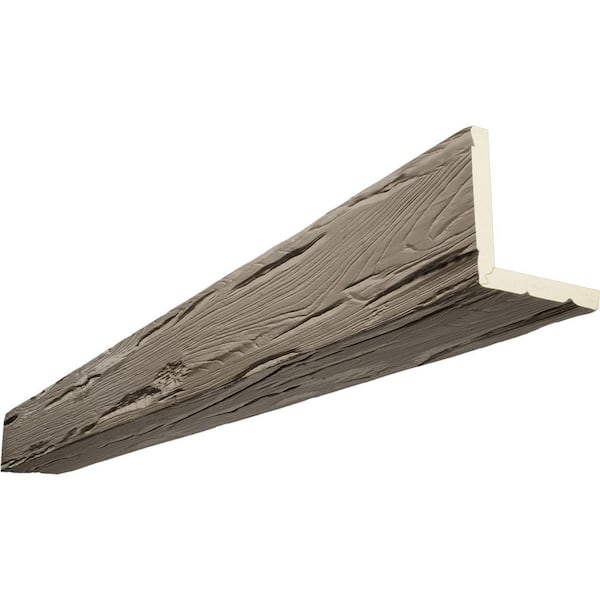 Ekena Millwork Endurathane 8 in. H x 12 in. W x 8 ft. L Riverwood Rustic Taupe Faux Wood Beam