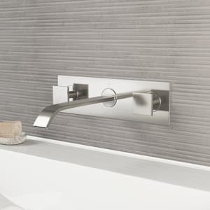 Titus Two Handle Wall Mount Bathroom Faucet in Brushed Nickel