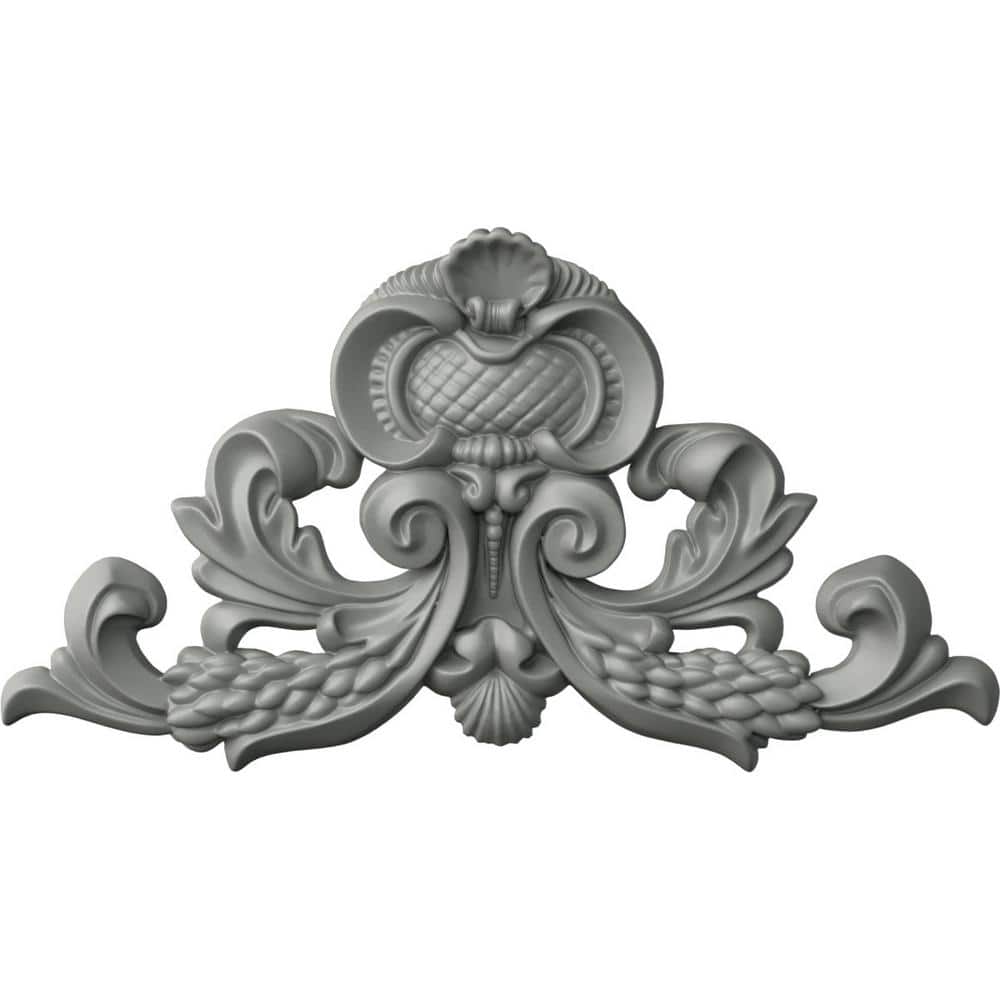 Hamilton 15.25" White Polyurethane Crown Onlay Scroll