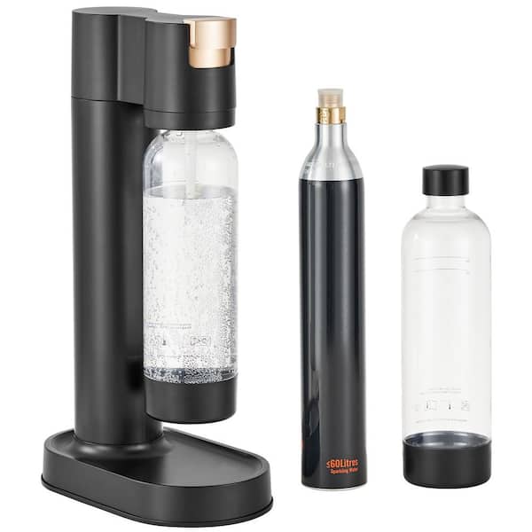 Sparkling Water Maker, Soda Machine for Home Carbonating, Compatible with 60 l CO2 Cylinders, Portable, Black