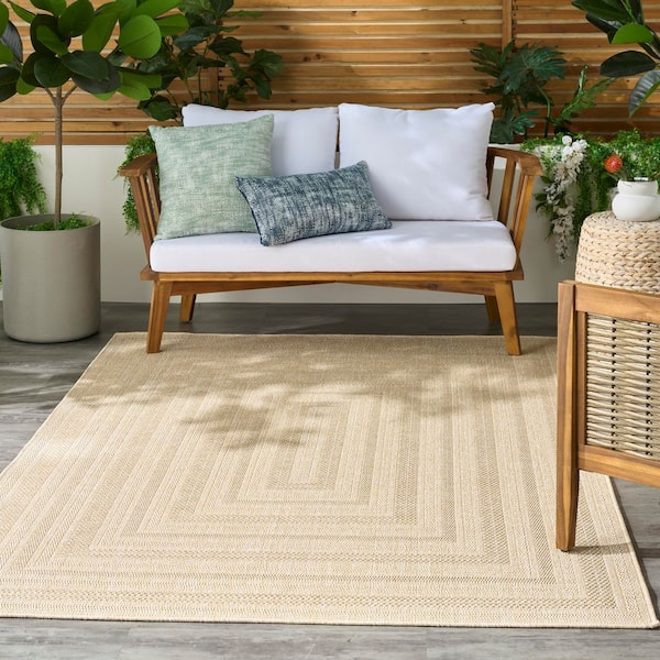 Tulum Cream 5 ft. x 7 ft. Linear Contemporary Area Rug