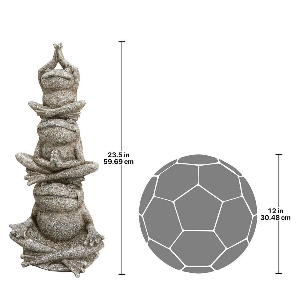 Gray Stone Resin Tower of Yoga Frog Garden Statue