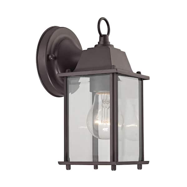 1-Light Oil Rubbed Bronze Outdoor Wall Lantern Sconce