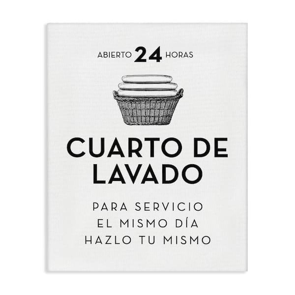 Stupell Industries Vintage Laundry Ad White by Lettered and Lined Gallery Wrapped Unframed Typography Graphic Art Print 30 in. x 24 in.