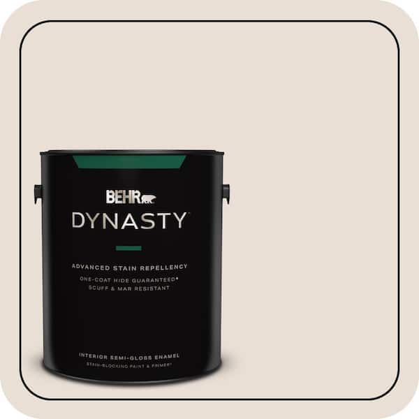 BEHR DYNASTY 1 gal. #N190-1 Smokey Cream Semi-Gloss Enamel Interior Stain-Blocking Paint & Primer