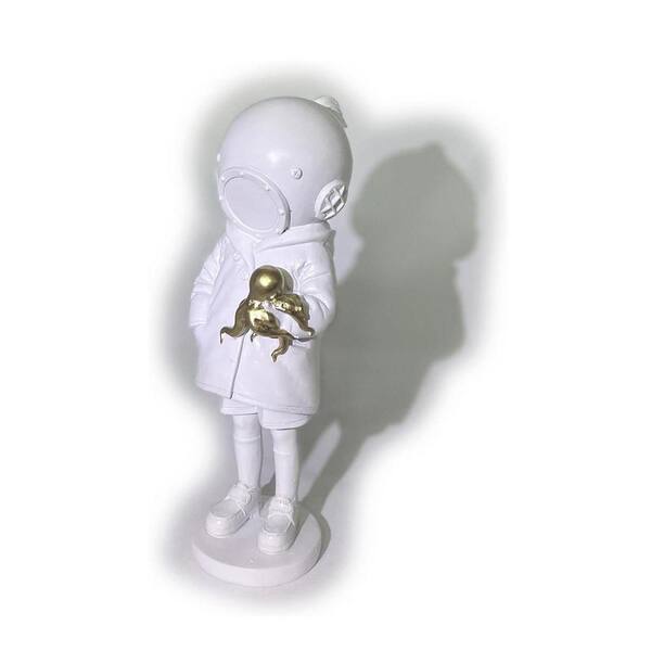 Banksy Deep Sea Diver Girl Resin Figurine: Graffiti Street Art for