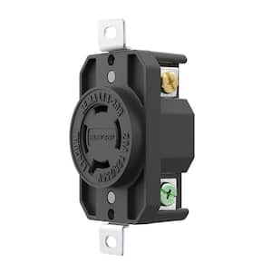20 Amp 125/250V NEMA L14-20R Locking Receptacle, Industrial Grade Grounding Twist Lock Outlet, Black