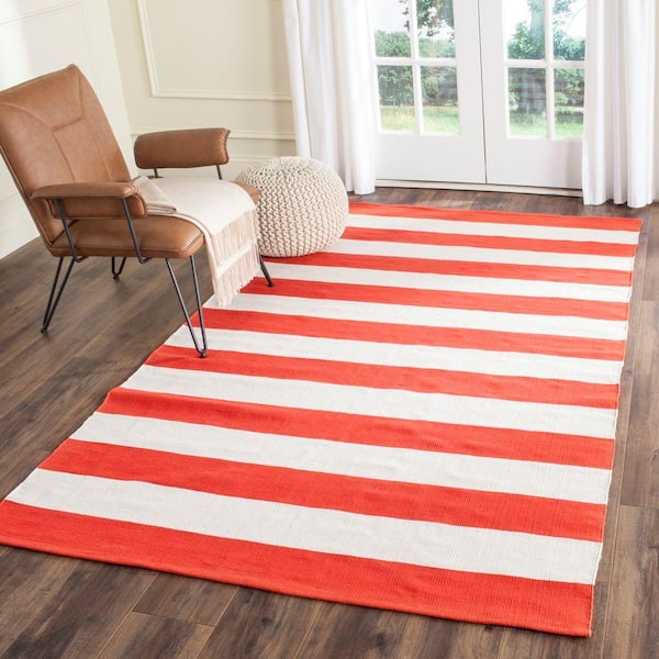 Montauk Rust/Ivory Doormat 3 ft. x 4 ft. Striped Area Rug