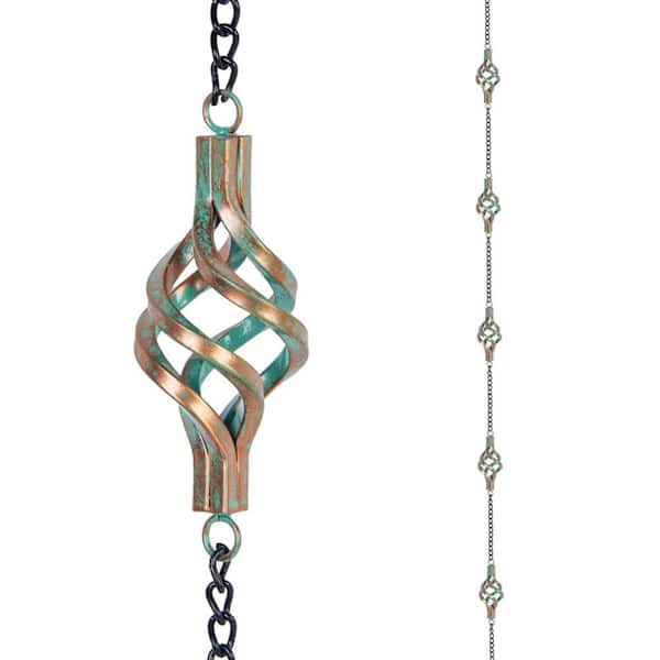 9.7 ft Rain Chain Decorative Gutter Downspout Alternative Bronze 1-Piece