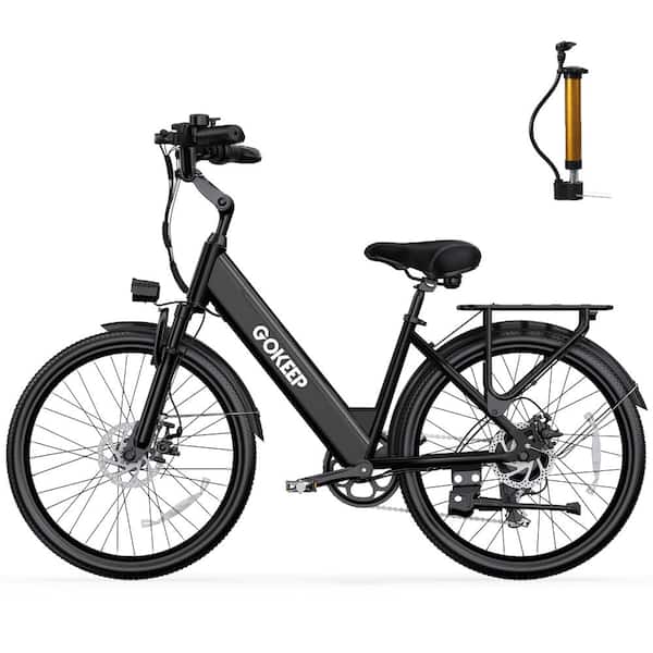26 in. Black 1000-Watt Peak 7-Speed Shimano 28 MPH Electric Bike with Adjustable Handlebar and 4 Working Modes