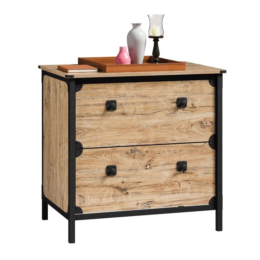 Milled Mesquite 2-Drawer Industrial Lateral File Cabinet