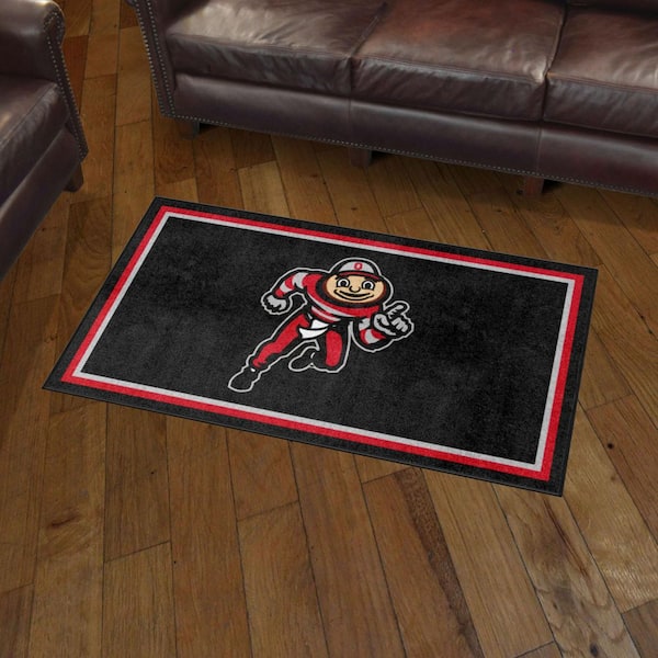 Ohio State Buckeyes Black 3 ft. x 5 ft. Plush Area Rug