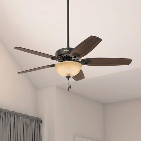 Builder Deluxe 52 in. Indoor New Bronze Ceiling Fan with Light Kit