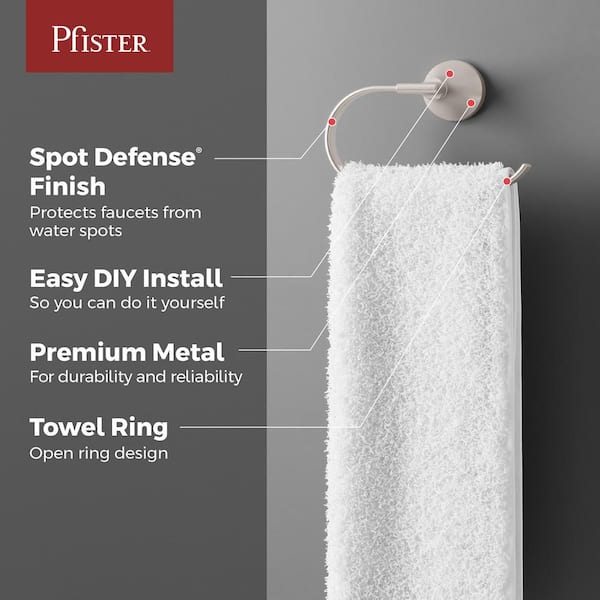 Vedra Wall Mounted Towel Ring in Spot Defense Brushed Nickel