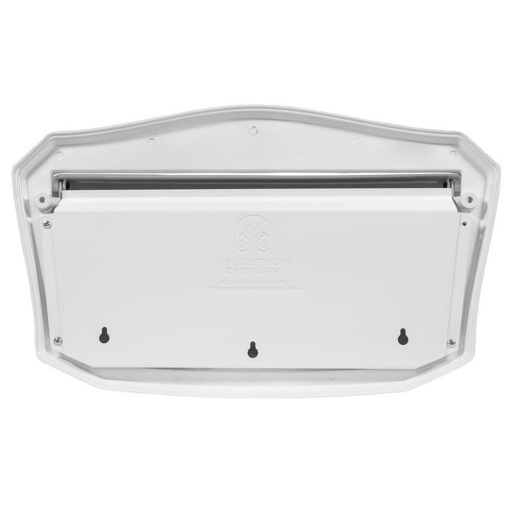 Villa White Aluminum Wall Mounted Mailbox with Decorative Design