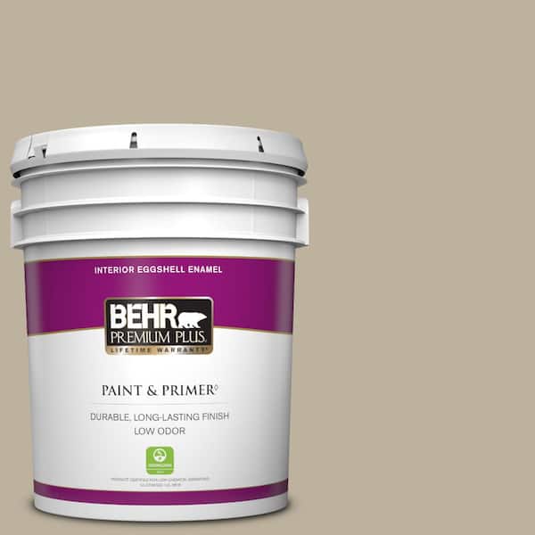 BEHR PREMIUM PLUS 5 gal. #750D-4 Pebble Stone Eggshell Enamel Low Odor Interior Paint & Primer