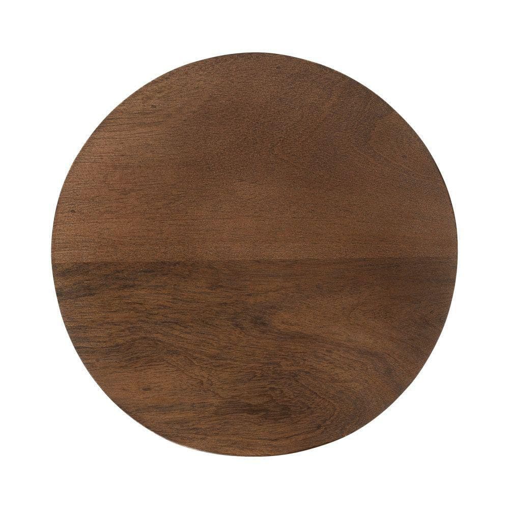 Reid 10.00 in. Walnut Brown Round Solid Wood End Table - thumbnail 7