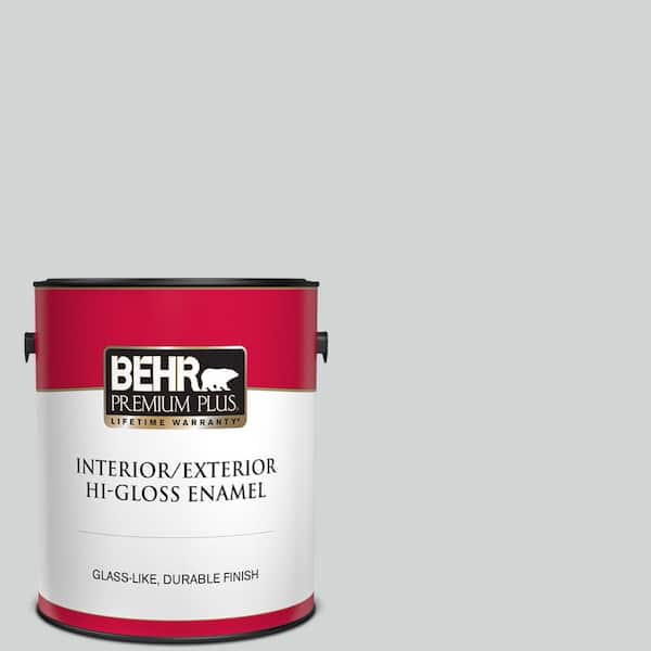 BEHR PREMIUM PLUS 1 gal. #N450-1 Evaporation Hi-Gloss Enamel Interior/Exterior Paint