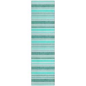 Chantille ACN531 Turquoise 2 ft. 3 in. x 7 ft. 6 in. Machine Washable Indoor/Outdoor Geometric Runner Rug
