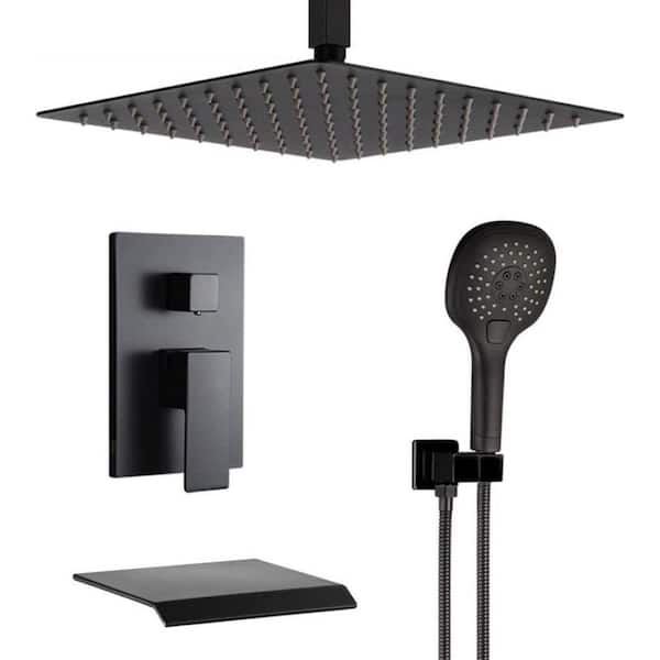 Unbranded Roxy 15 in. W 3 Jet Shower Tower in Black 16GS-36195