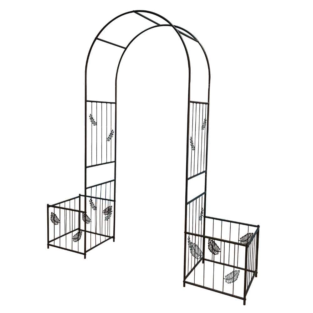 Black 79.92 in. x 20.04 in. Metal Garden Arch Arbor Trellis Climbing Plants Support for Outdoor Wedding Party Events price history on PriceWatchPro