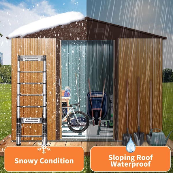 ToolCat 8 ft. x 6 ft. Outdoor Metal Storage Shed Garden Tool Room