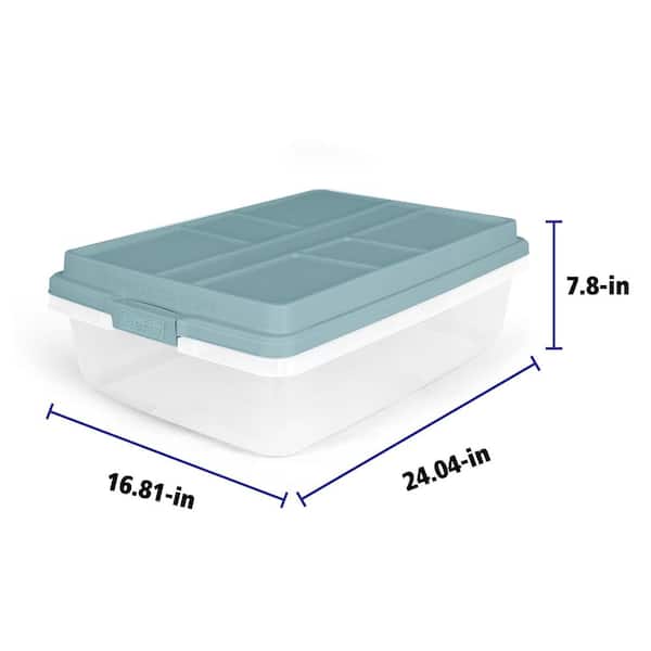Hefty 40 qt. Stackable Plastic Storage Bin with Lid 6-Pack HFT