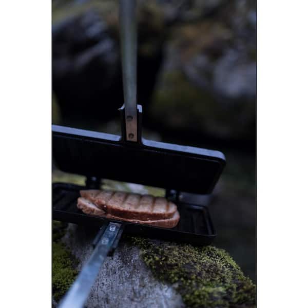 Campfire Cast Iron Toast Iron with Long Handle, Campfire Cooking Accessory