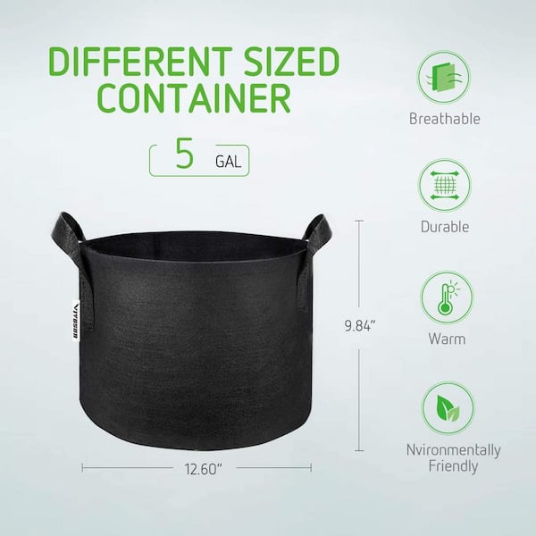 Heavy Duty Thickened Non-Woven Aeration Fabric Container for Potato/Plant Growing Pots with Handles JHome 3-Pack 4 Gallon Grow Bags 