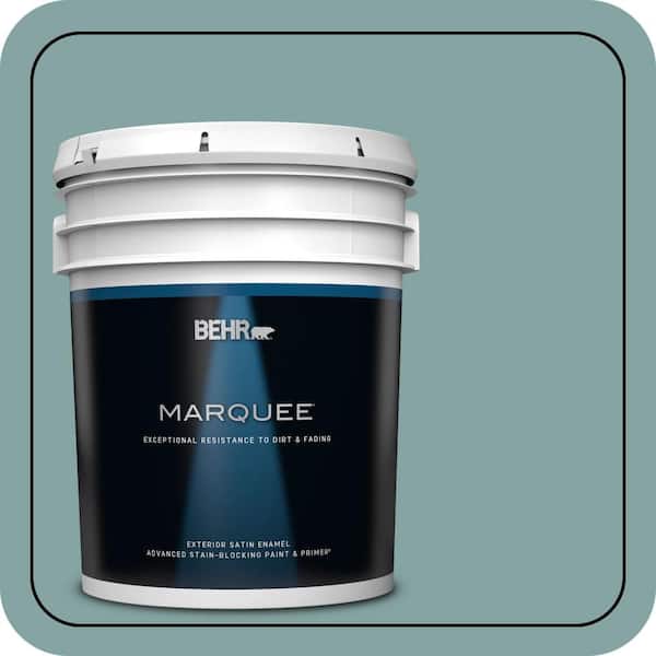 BEHR MARQUEE 5 gal. #PPU13-08 Venus Teal Satin Enamel Exterior Paint & Primer