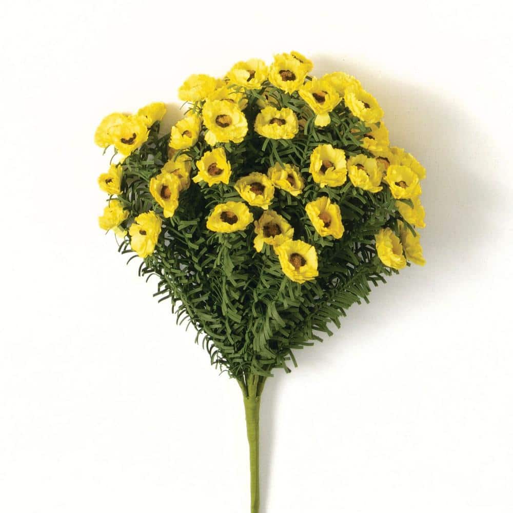 16 in. Yellow Indoor Artificial Daisy Flower Bush price history on PriceWatchPro