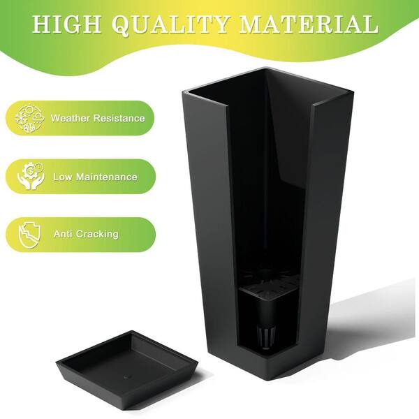フラワー・ガーデニング SRL . SQUARE-2 / W-BOARD Black Amazon.com : FENCY Large Square Planter 17