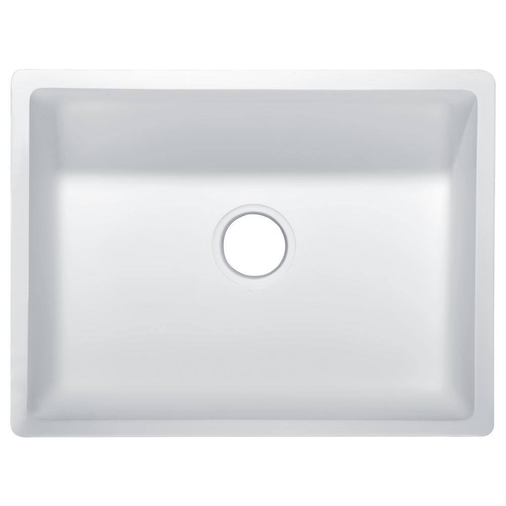 Matte White Stone Farmhouse Single Bowl Kitchen Sink