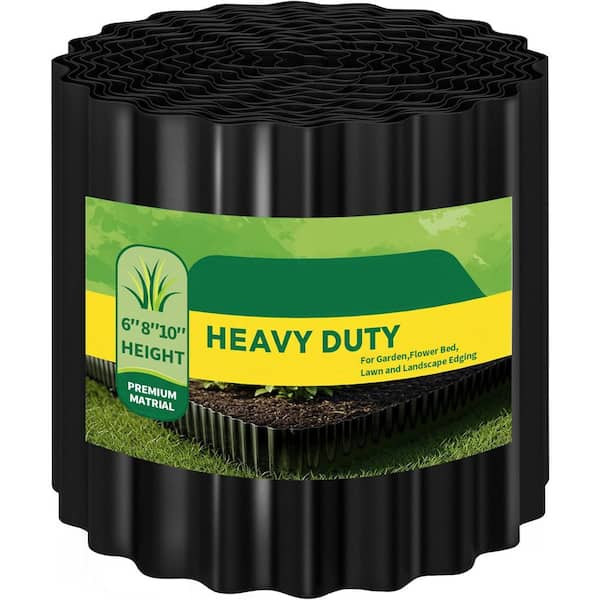 6 in. x 40 ft. Corrugated Metal Garden Edging, Black Landscape Border for Lawn and Flower Beds