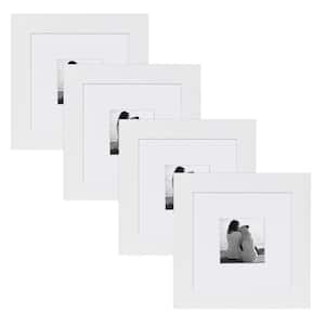 Museum 8 in. x 8 in. Matted to 4 in. x 4 in. White Picture Frame (Set of 4)