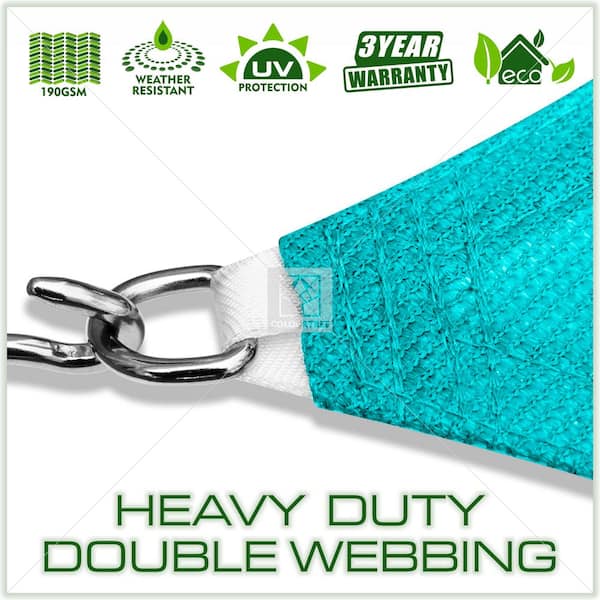 190 GSM  Square Sun Shade Sail Screen Canopy, Outdoor Patio and Pergola Cover