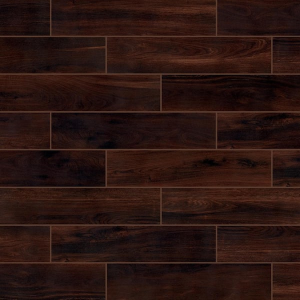 Florida Tile Home Collection Beautiful Wood Cherry 8 In X 36 Porcelain Floor And Wall 122 4 Sq Ft Pack Chde966018x36t The Depot Florida Tile Home Collection Beautiful