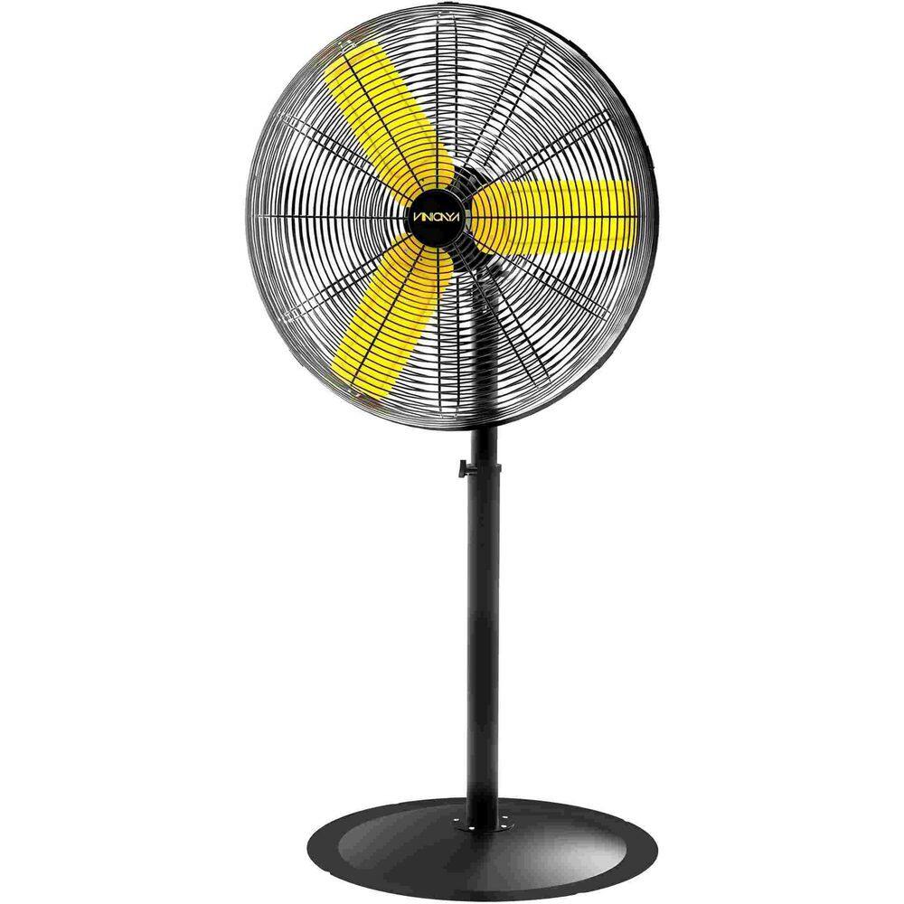 24 in. 3 Fan Speeds Indoor Oscillating Pedestal Fan in Black with Adjustable Tilting/Height for Commercial/Industrial price history on PriceWatchPro