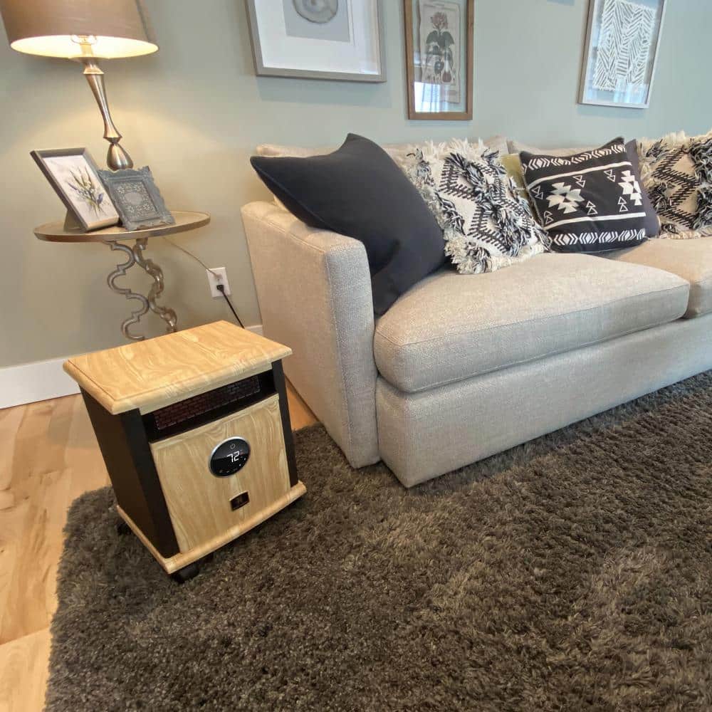 Black and Tan Electric Infrared Quartz Space Heater with Thermostat