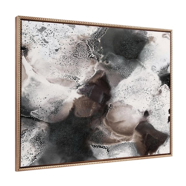 Kate and Laurel Modern Abstract Geometric Framed Canvas Wall Art 1-Piece Gold Framed Canvas Art Print, 31.5 in. x 41.5 in.