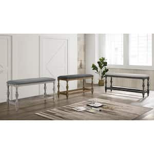 Besta Antique White and Gray Counter Height Bench 50.75 in.