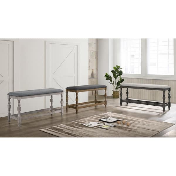 Besta Dark Gray and Light Gray Counter Height Bench 50.75 in.
