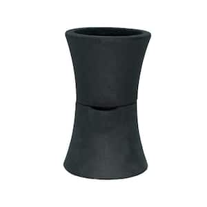 5 in. dia x 8 in. H 2-Piece Stone Plain Vase Self Watering Decorative Pot in Matte Black