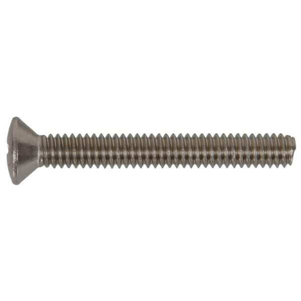 Oval Head Slotted Machine Screw 18-8 Stainless Steel, 100 pcs 10-32 x 1/2" L