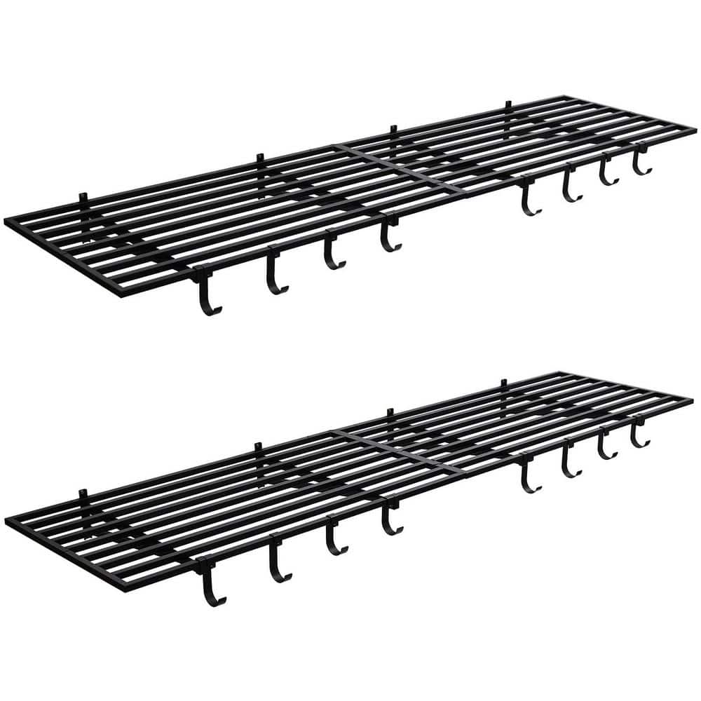 2-Pack, 23.6 in. W x 46.5 in. D Garage Wall Shelf Metal Storage with Hooks for Garage/Workshop Organization price history on PriceWatchPro