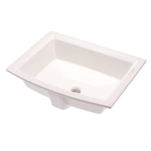 KOHLER Archer 20 in. Vitreous China Undermount Bathroom Sink in Biscuit with Overflow Drain