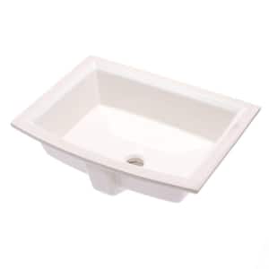 Archer 20 in. Vitreous China Undermount Bathroom Sink in Biscuit with Overflow Drain
